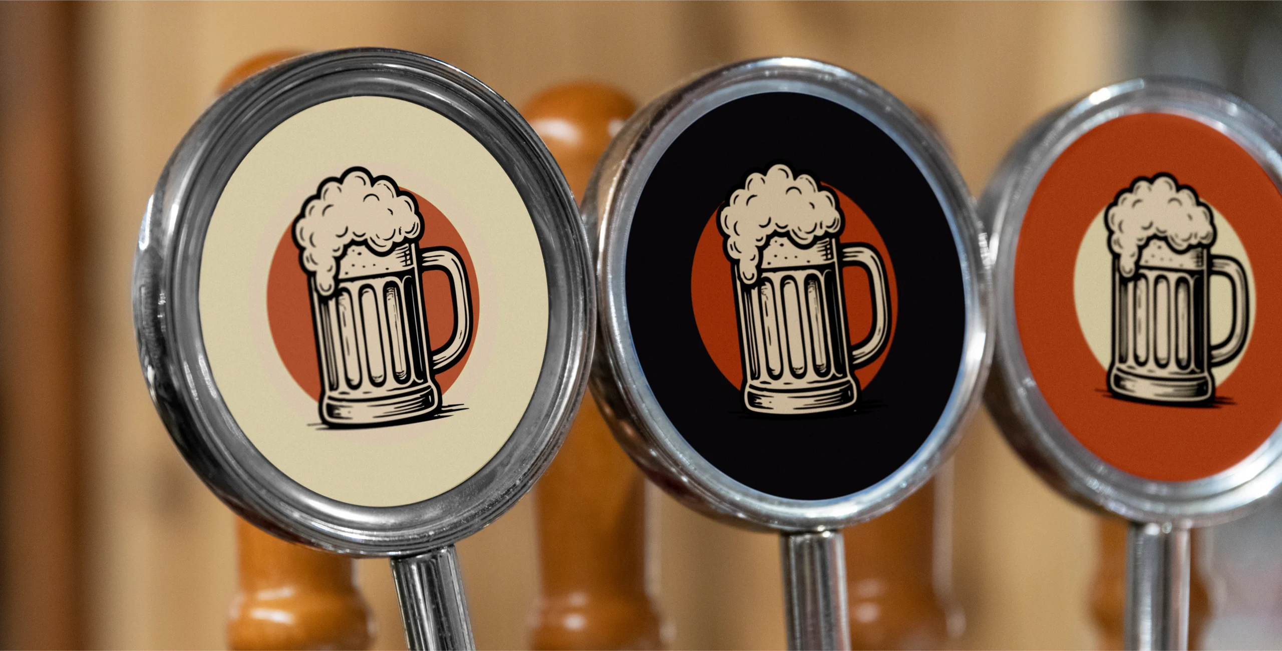 PEBBLD-inspired beer and bottle art for bars and restaurants