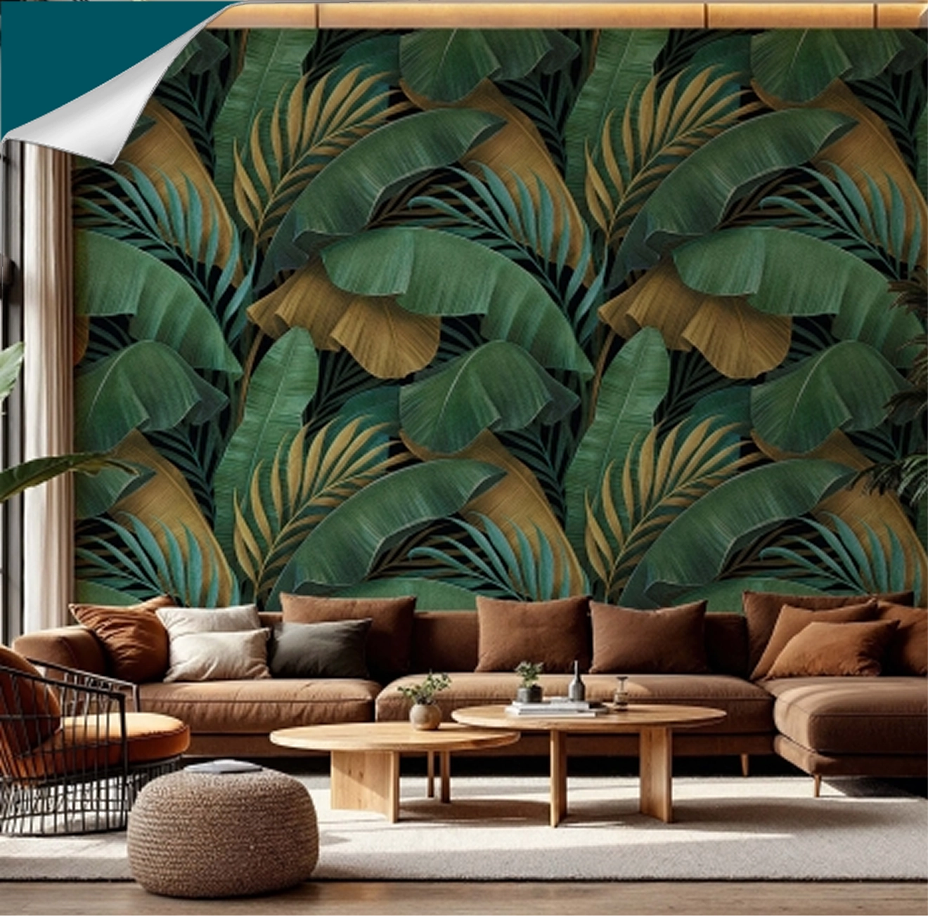 PEBBLD Biophilia wallpaper design featuring natural leaves pattern