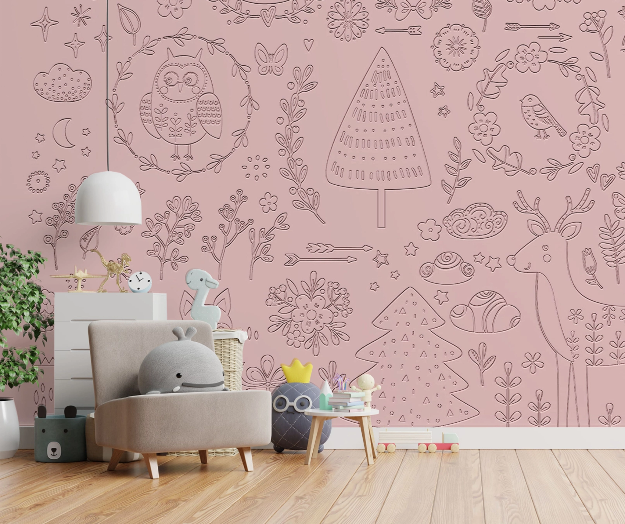 Pink Hour wallpaper from PEBBLD Little Worlds Collection
