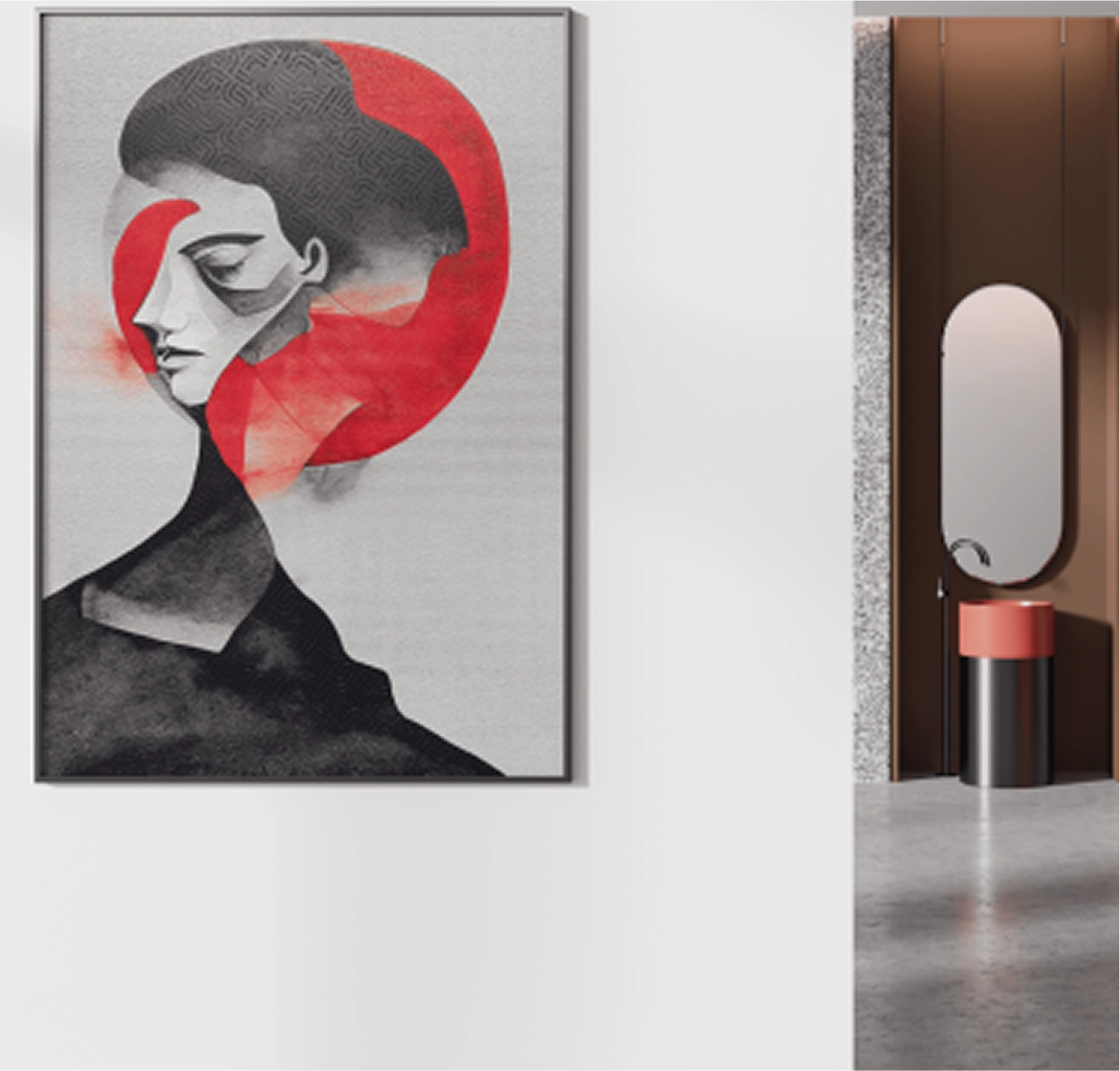 Retro Futurism inspired wall from PEBBLD