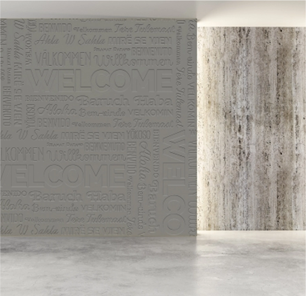 Gray wall interior from PEBBLD’s Retail Collection for commercial spaces