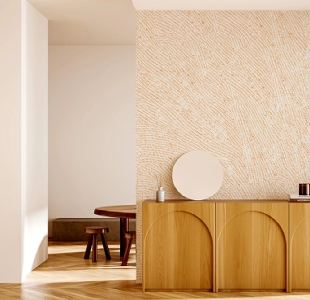Abstract wallpaper design from PEBBLD’s collection for modern interiors
