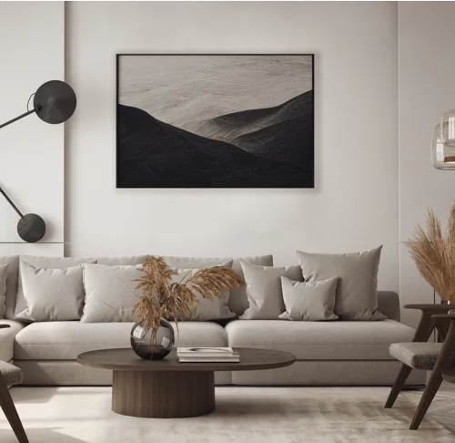 PEBBLD nature-inspired wallpaper paired with aesthetic brown furniture